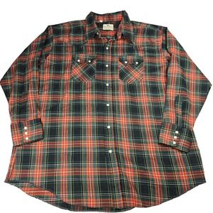 Vintage Dee Cee Shirt Mens XL Western‎ Pearl Snap Plaid Made in USA 90s